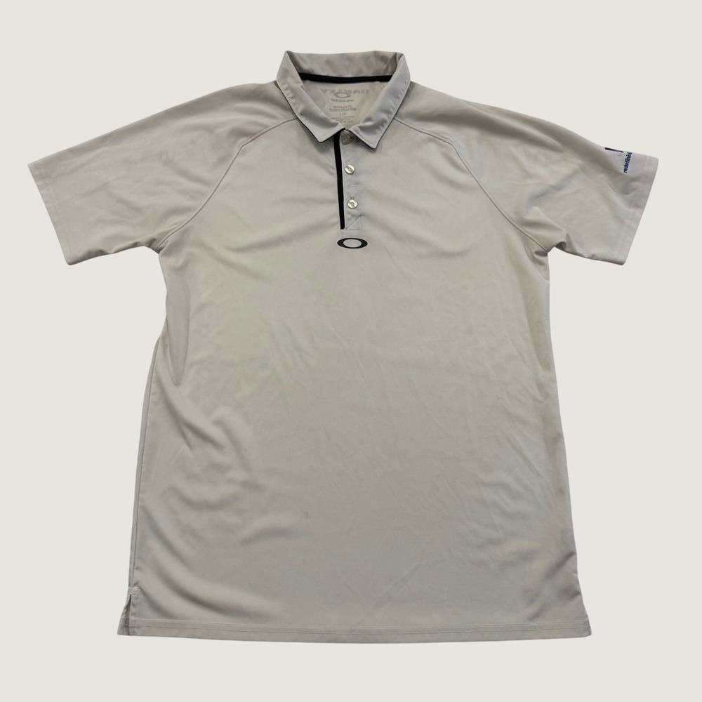 Oakley Men's Large Hydrolix White Performance Golf Polo Shirt Short Sleeve